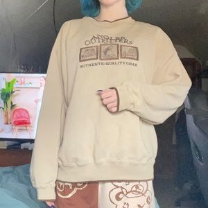 Vintage 90’s Croft & Barrow Brown / Cream Angler Outfitters Graphic Sweater